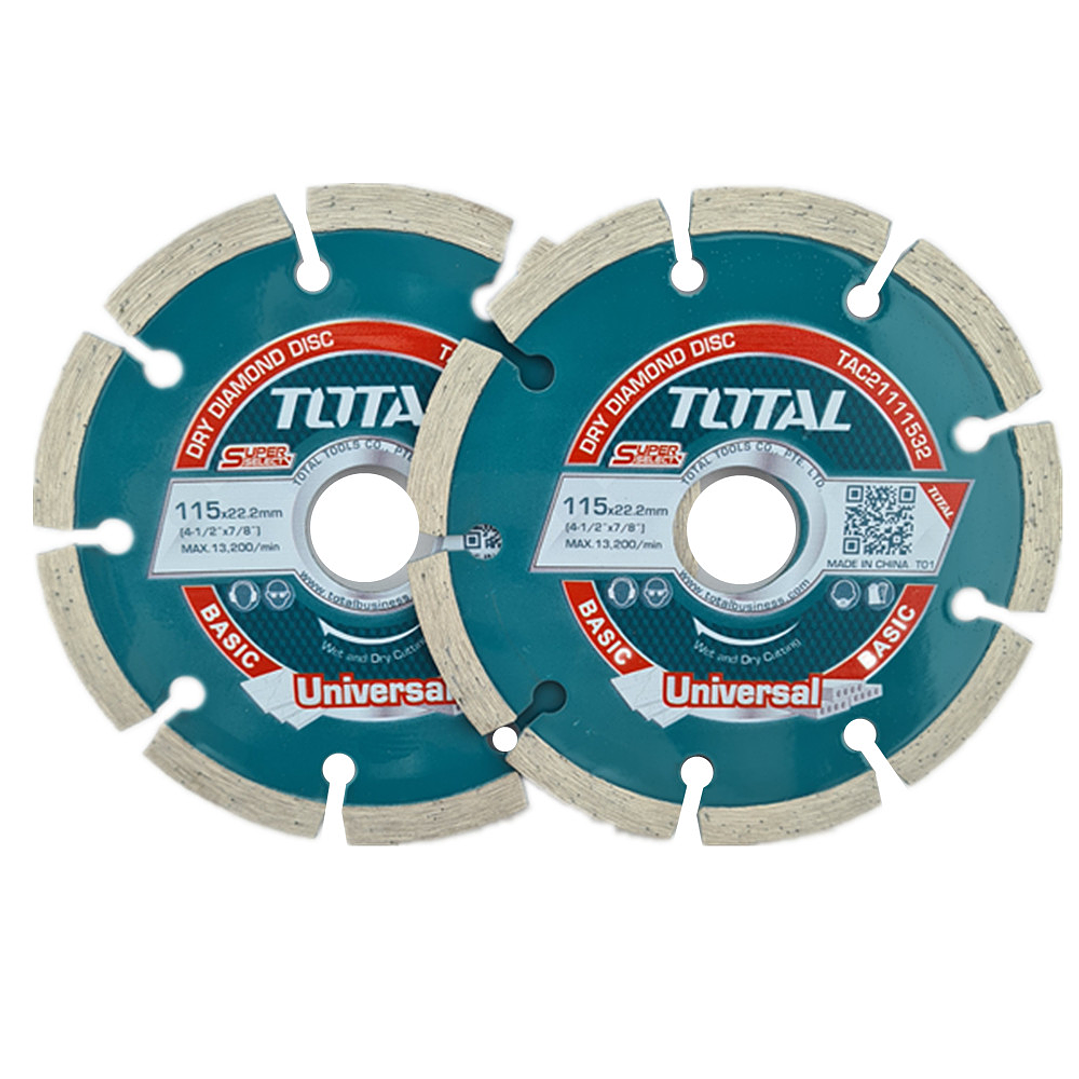 Pack 2 Disco Diamantado Corte Húmedo Seco 4 1/2 115mm Total 1