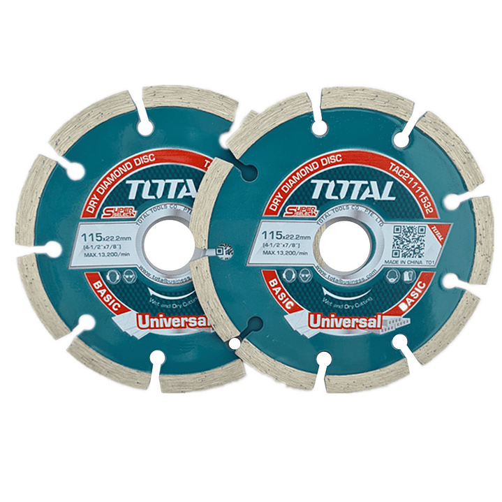 Pack 2 Disco Diamantado Corte Húmedo Seco 4 1/2 115mm Total 1