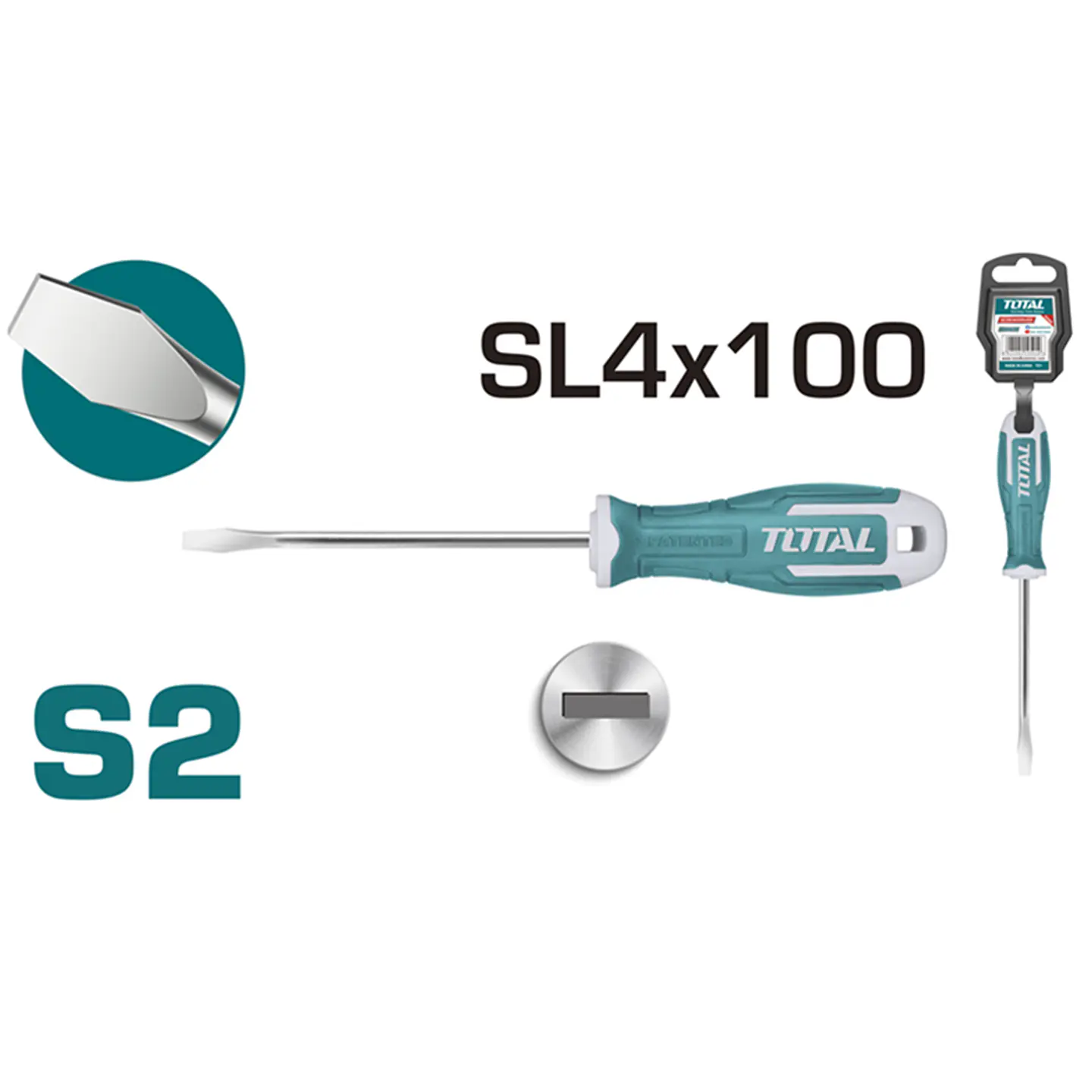 Destornillador Paleta S2 Sl4 100mm Total Tht264100 2