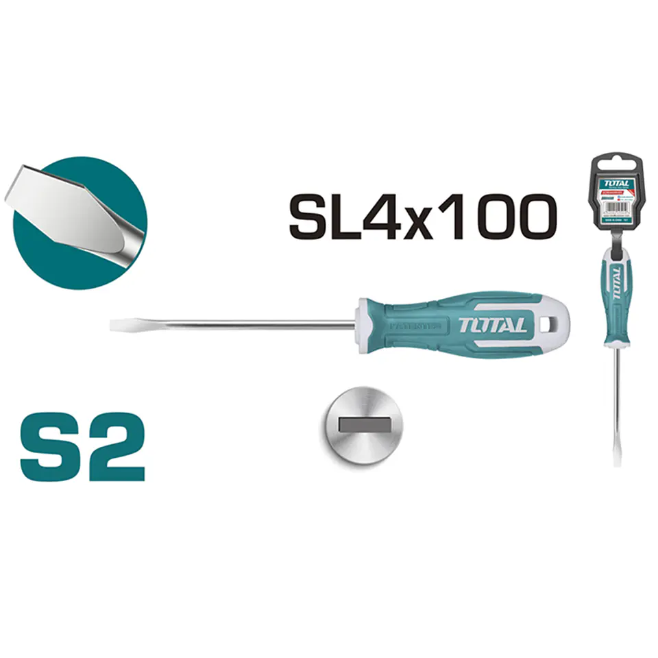 Destornillador Paleta S2 Sl4 100mm Total Tht264100 2