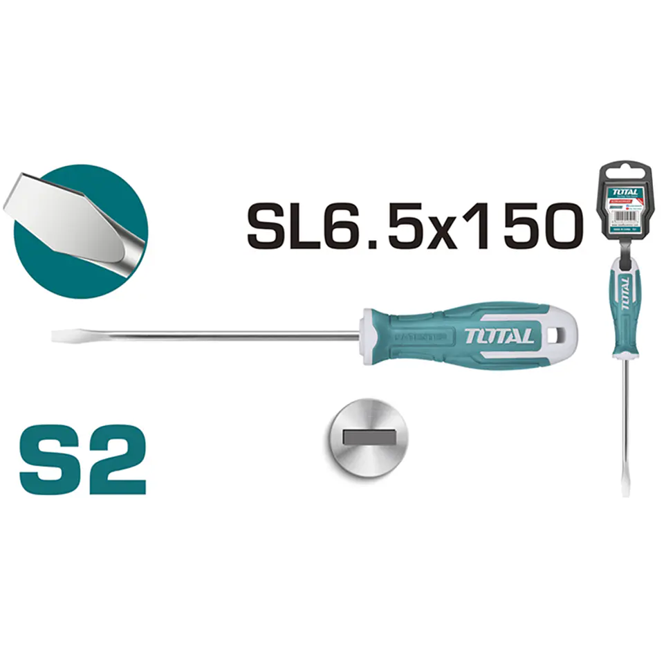 Destornillador Paleta S2 Sl6.5 150mm Total Tht266150 2