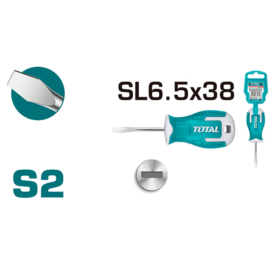 Destornillador Paleta S2 Sl6.5 38mm Total Tht266038 2