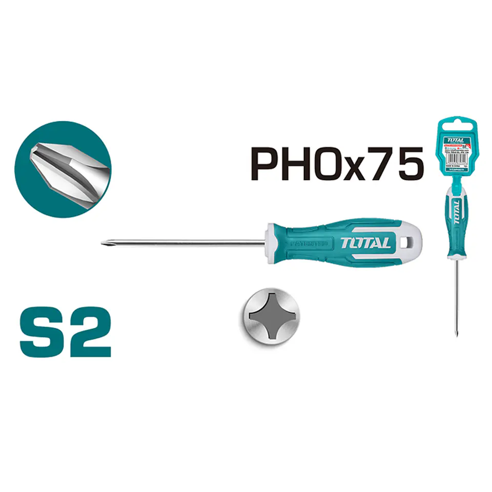 Destornillador Cruz S2 Ph0 75mm Total Tht26ph0075 2