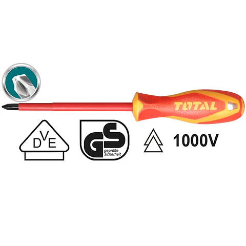 Destornillador Cruz Aislado Ph1 80mm Total Thtisph180