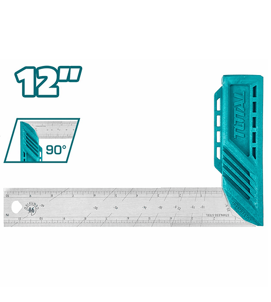 Escuadra Carpintero Esquina 12 Pulgadas Acero Total - 