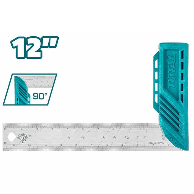 Escuadra Carpintero Esquina 12 Pulgadas Acero Total