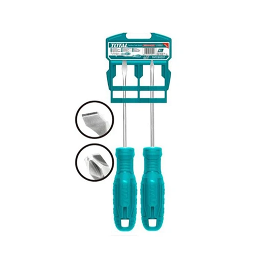 Kit Juego Destornilladores 2 Piezas Total Thtdc250201 2