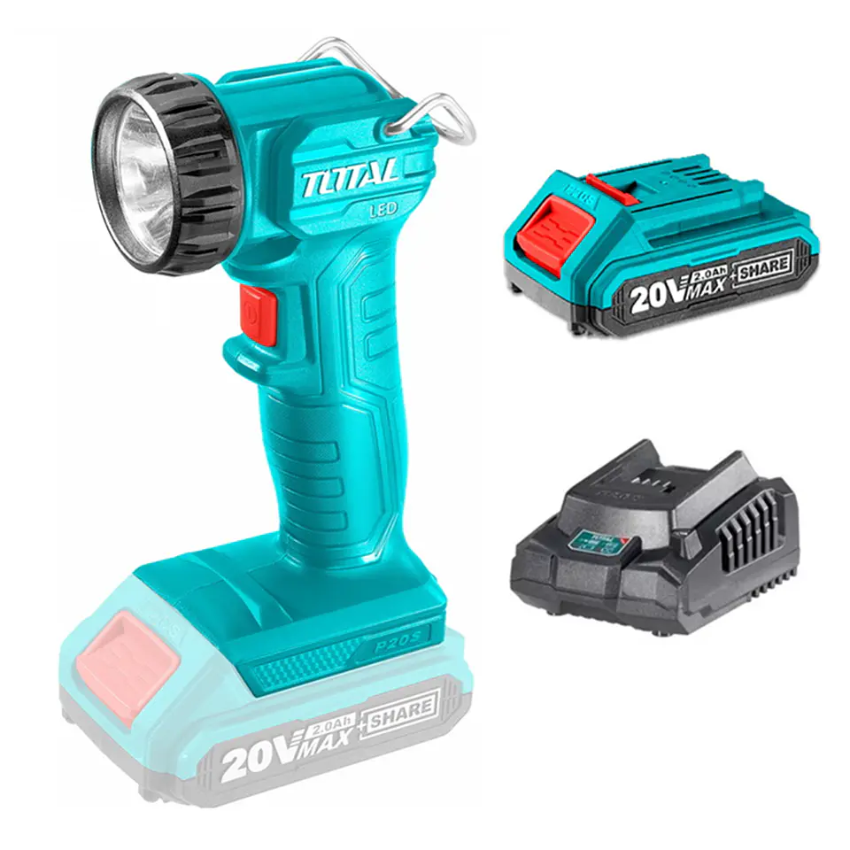 Linterna Led 20v Bateria + Cargador Total Twli202322 1