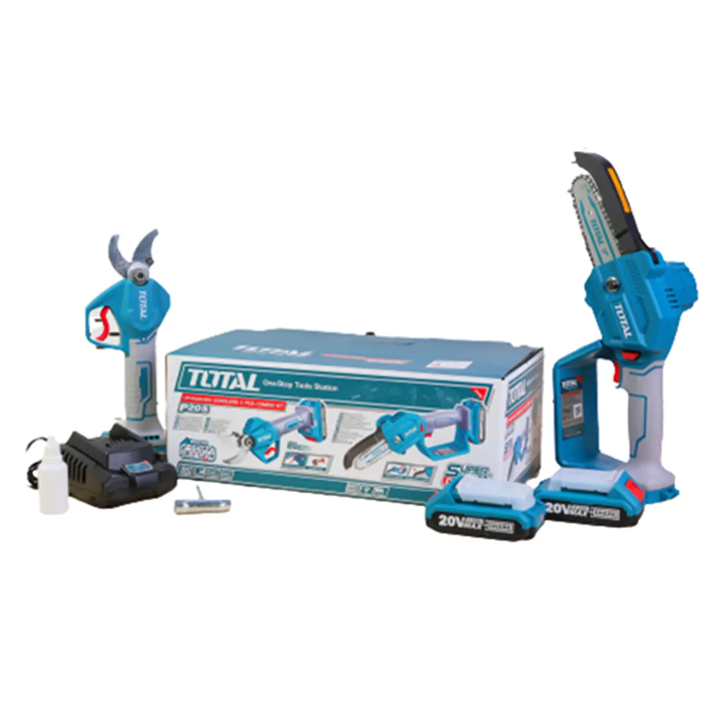 Kit Motosierra + Tijera De Podar Jardin 20v Total TOSLI23012 2