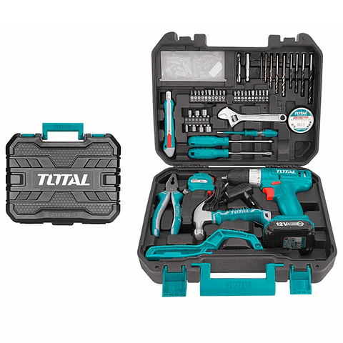 Kit Taladro 12v+ Herramientas 128 Pcs Thkthp11282