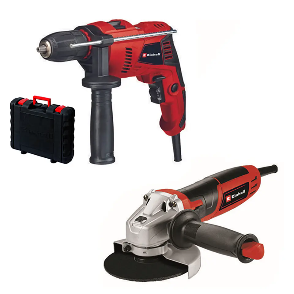 Kit Taladro Percutor + Esmeril Angular Einhell 4259610/4430960 1