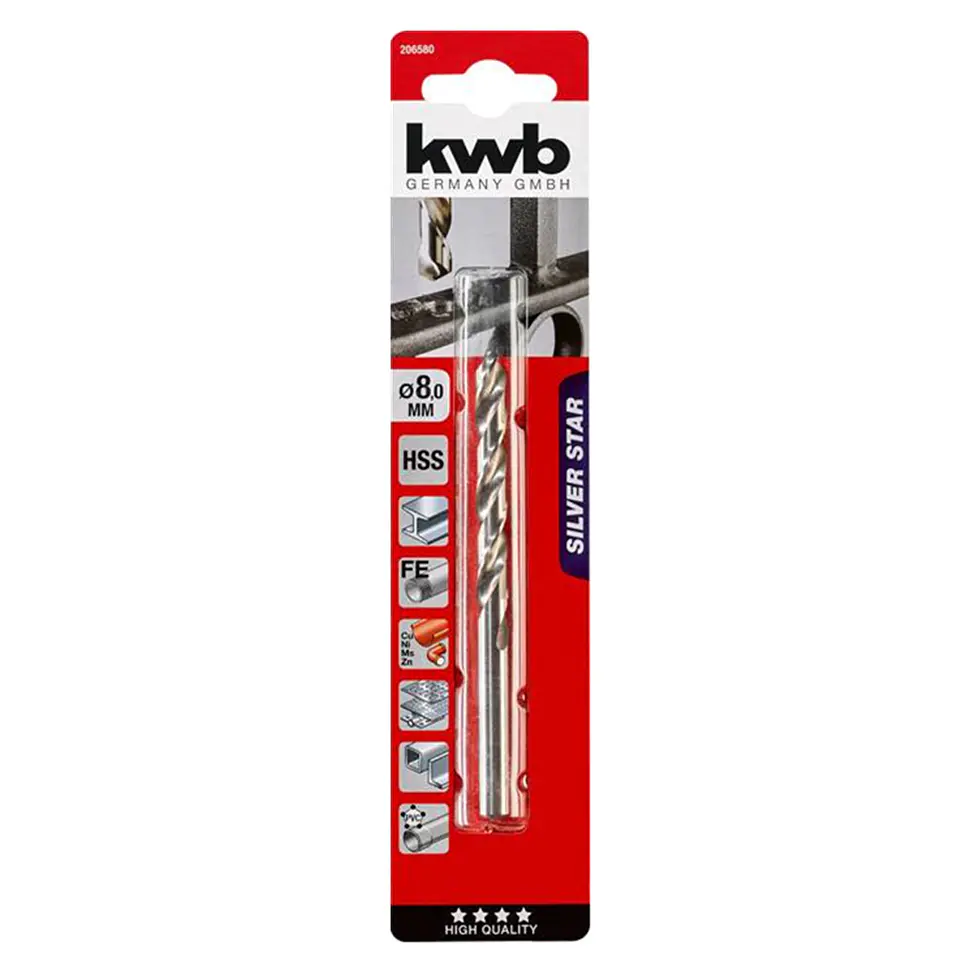 Broca Para Metal Hss 8.0mm Kwb 206580 1