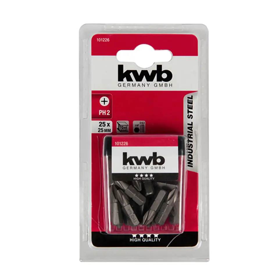 Set Juego De Puntas P/ Atornillador Ph2 Phillips 25 Unds Kwb 2