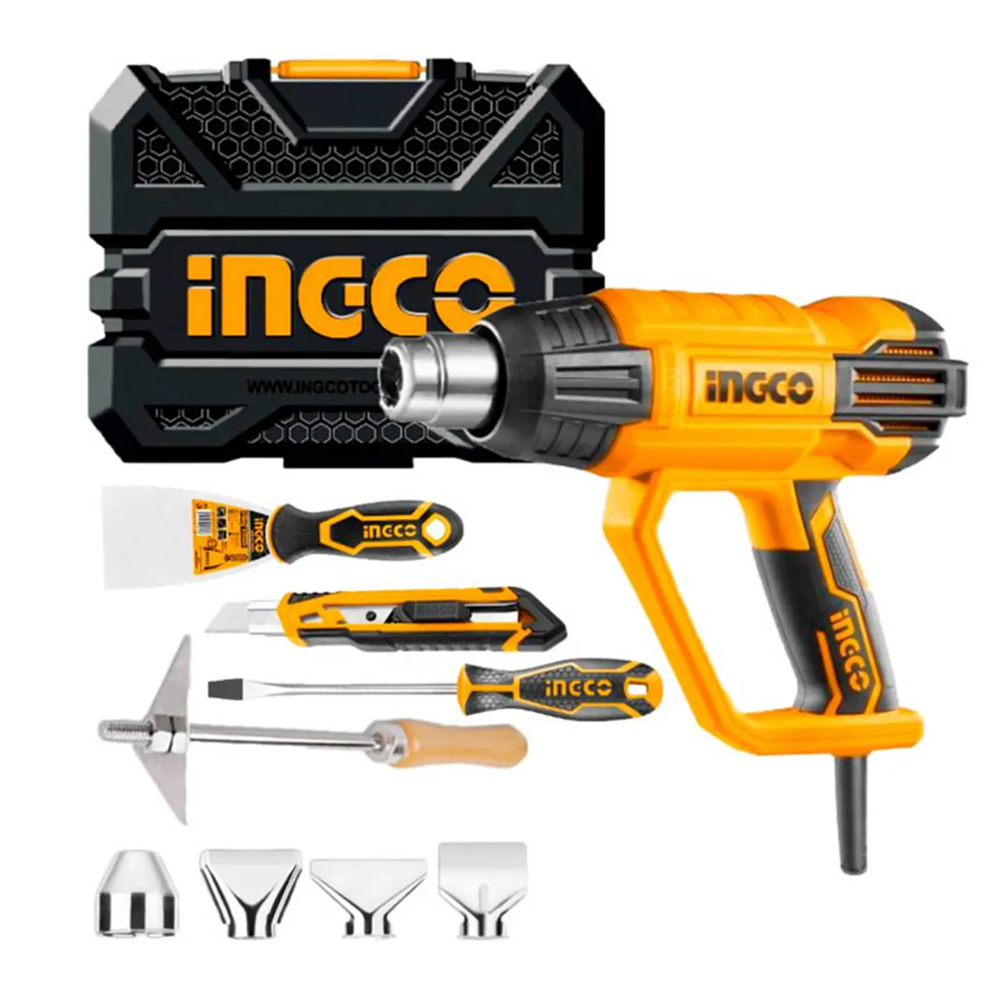 Pistola De Calor 2000w 630°c Digital Maletin Ingco 1