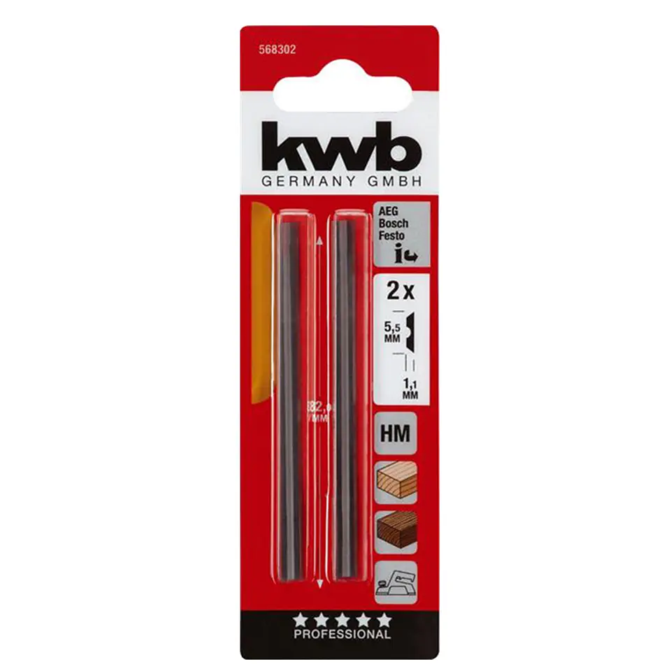 2x Cuchillas Repuesto Cepillo Eléctrico 82mm Kwb 1