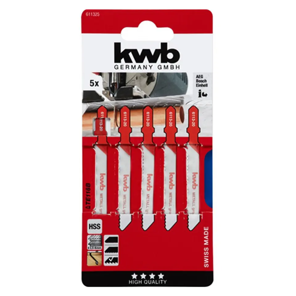 Set Repuesto Hoja Para Sierra Caladora 5 Pcs Kwb 611325 2