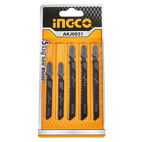 Set Juego De Hojas Para Sierra Caladora 5 Pcs Ingco Akj0051