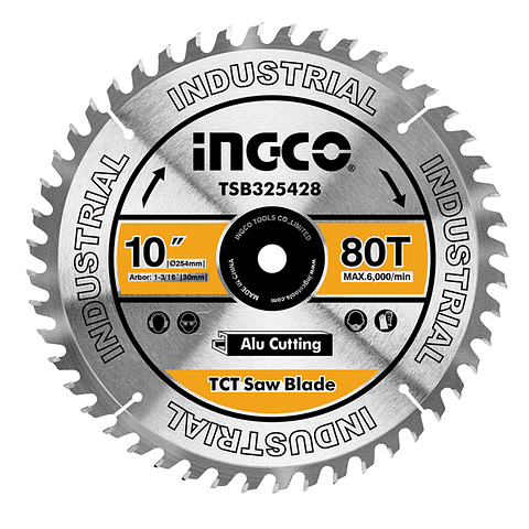 Disco De Corte P/ Aluminio 10 Pulgadas 80 Dientes Ingco