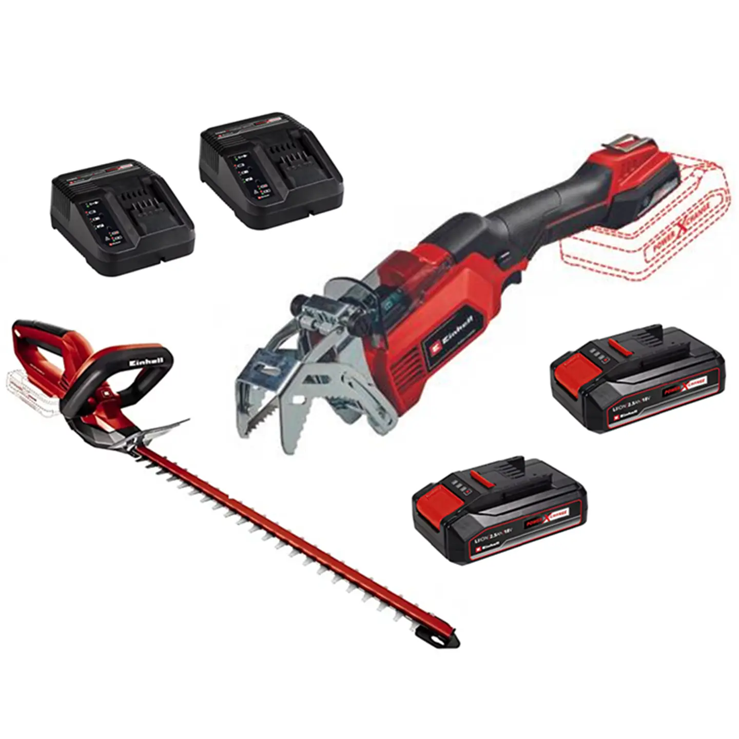 Sierra Sable Podadora + Cortasetos 18v Bat+ Cargador Einhell 1