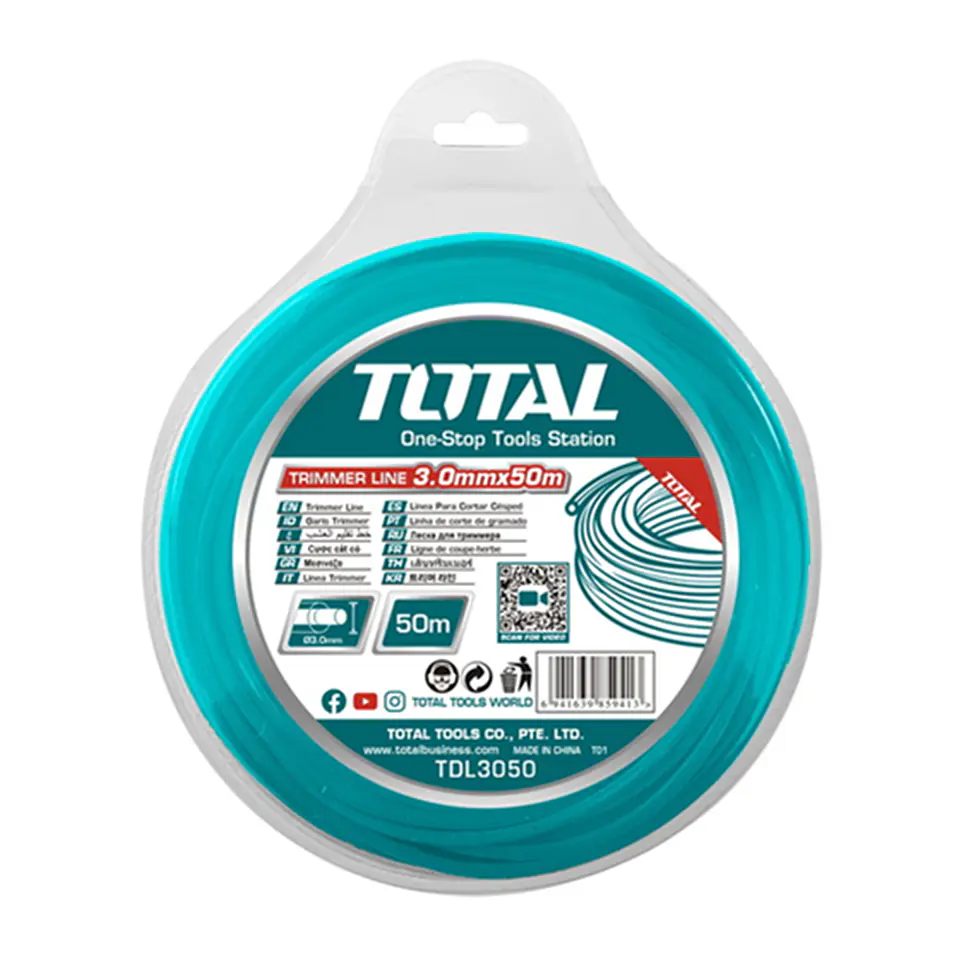 Hilo Nylon P/ Orilladora Para Pasto 3mm X 50 Mts Total 1