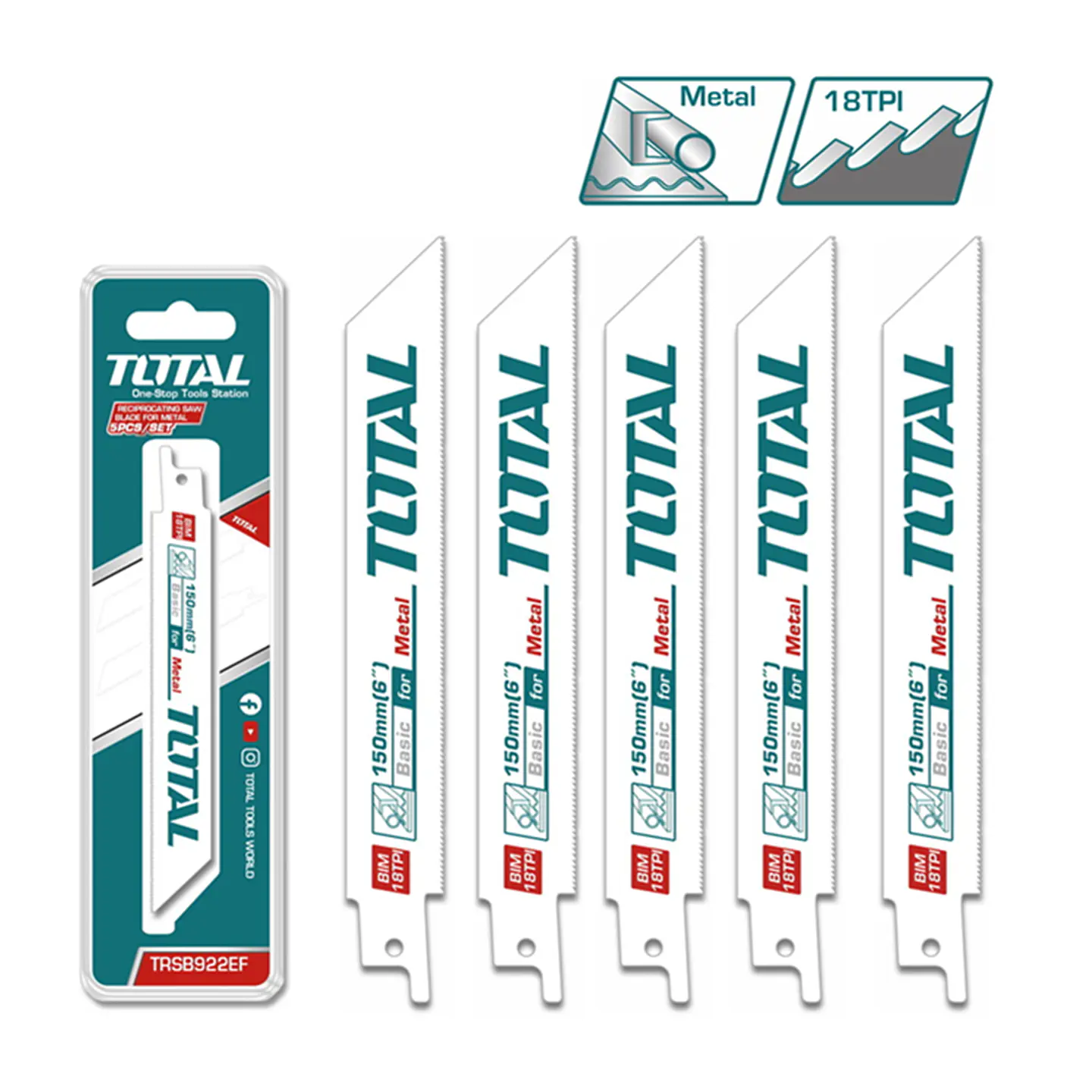 Set Repuesto Hoja Para Sierra Sable Metal 5 Piezas Total 2
