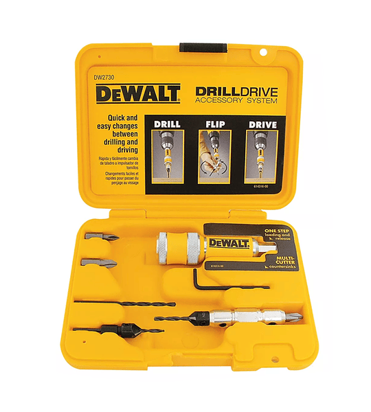 Set Avellanador Para Atornillar 8 Piezas Dewalt Dw2730