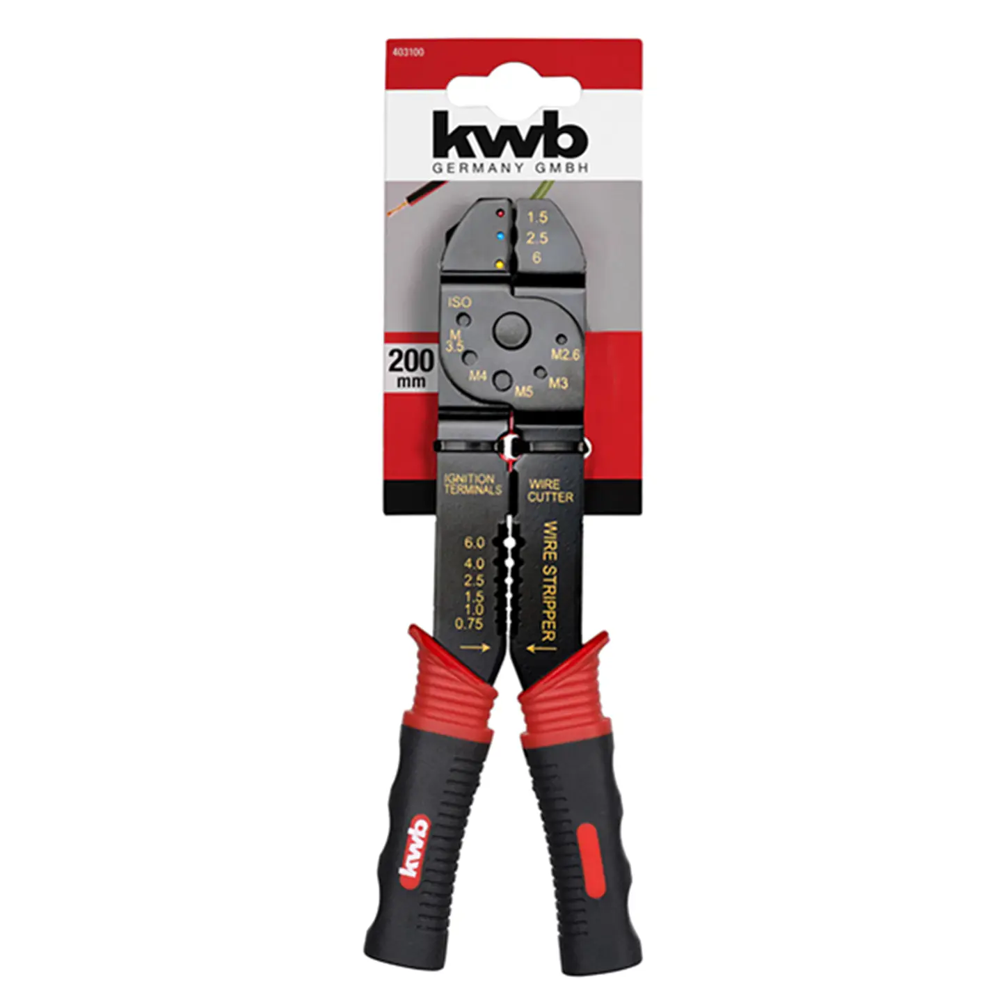Alicate Pelacable Terminales 200mm Kwb 403100 2