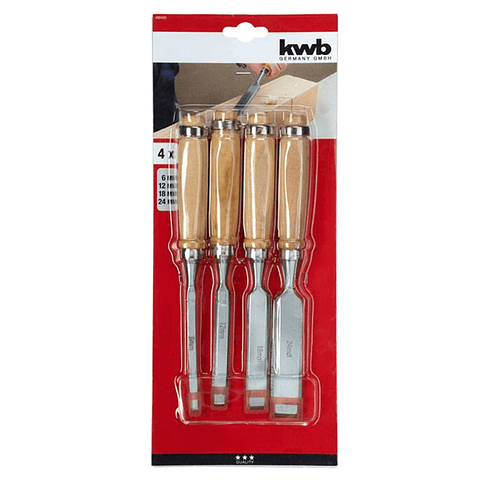 Kit Set Juego De Cinceles Formon Madera 4 Piezas Kwb 455400