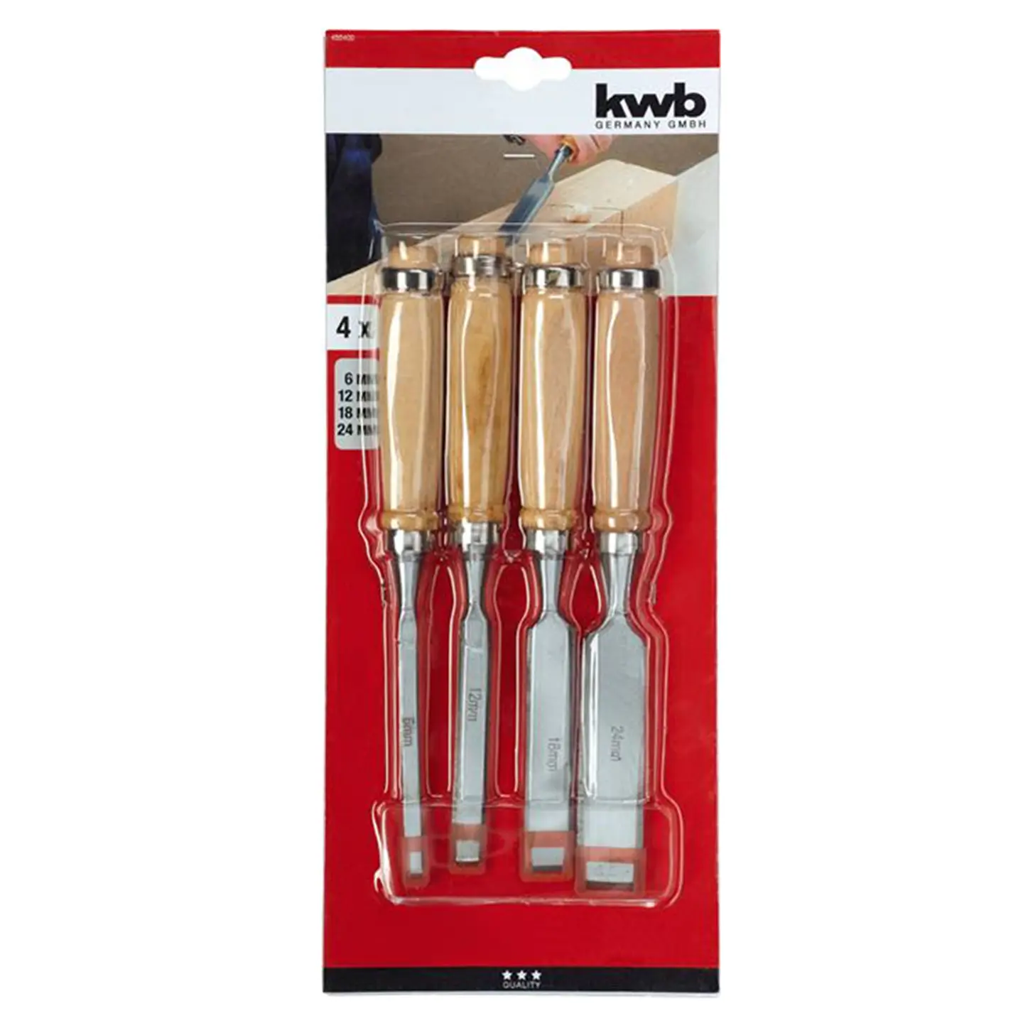 Kit Set Juego De Cinceles Formon Madera 4 Piezas Kwb 455400 1