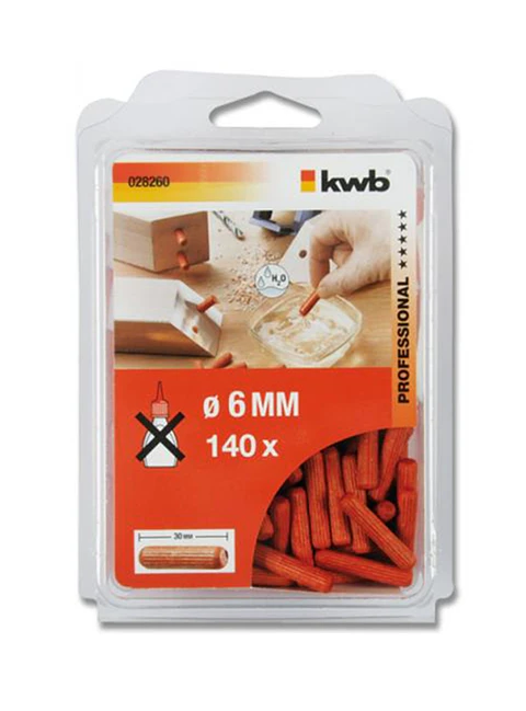 Tarugo de madera 6 x 30mm - 140 unidades kwb