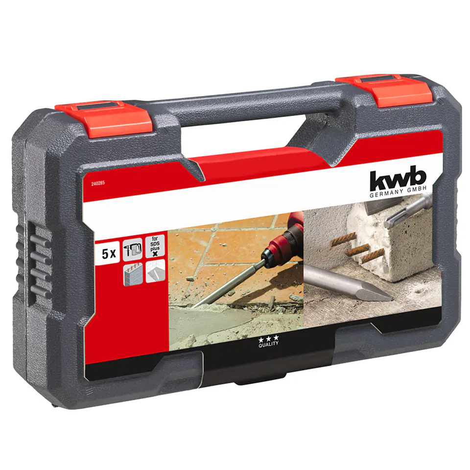 Set Cinceles Para Rotomartillo Sds Plus 5 Pcs Kwb 3