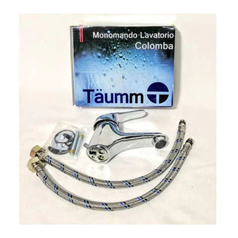 Llave Monomando Lavamanos Lavatorio Cromado Taumm