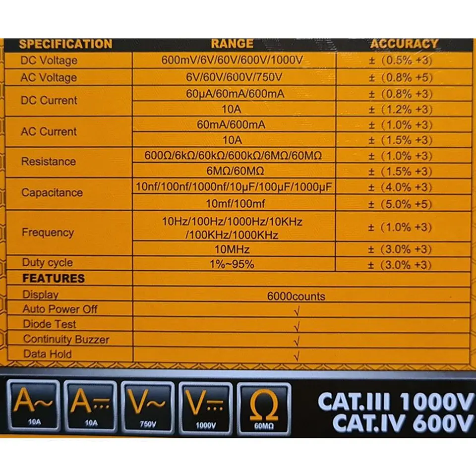 Multimetro Multitester Digital Ingco Dm7502 2