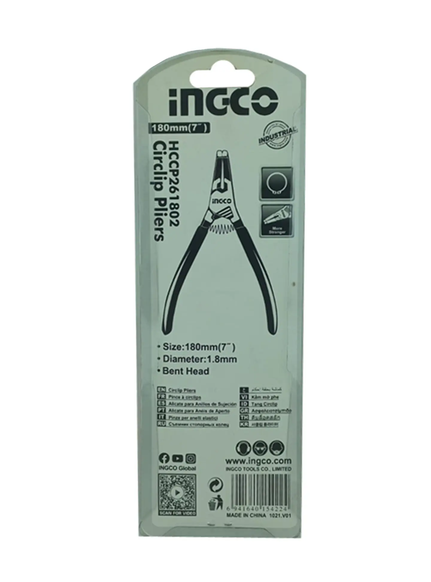 Alicate Sacaseguro Curvo 7 Pulg Ingco Hccp261802 3