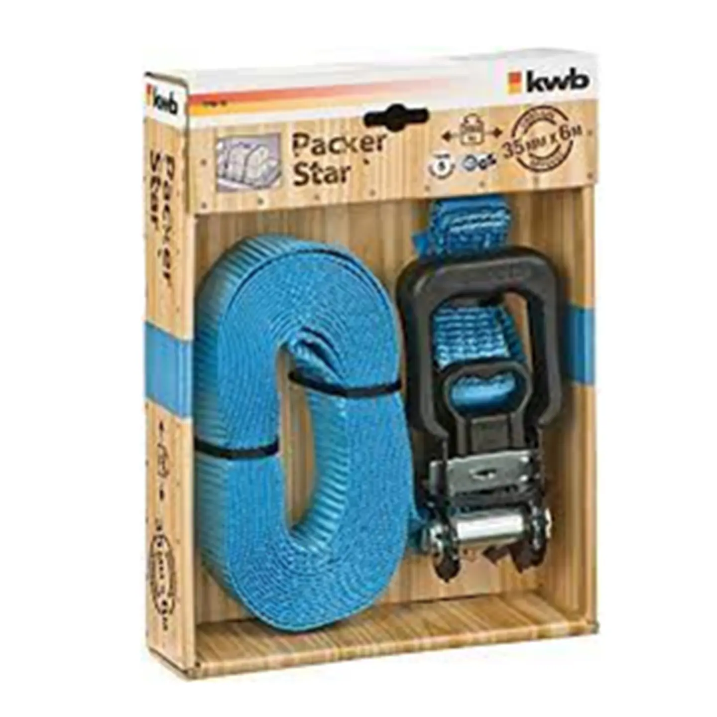 Eslinga Cinta Amarre Con Ratchet 35mm X 6 M Kwb 1