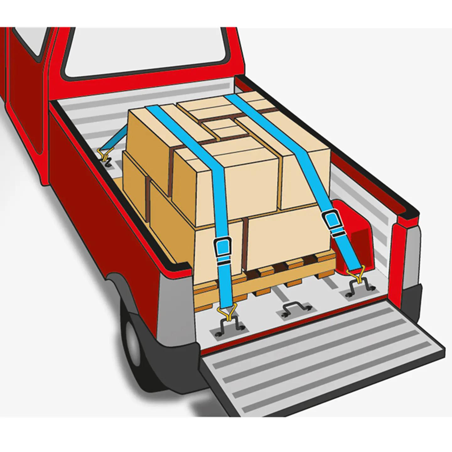 Eslinga Cinta Amarre Con Ratchet 35mm X 6 M Kwb 2