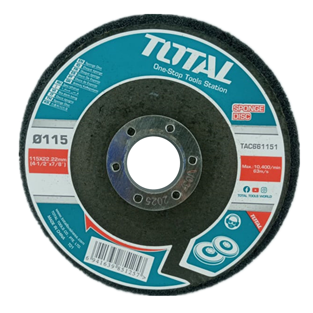 Disco De Esponja 115mm Pulir Acero Inox Madera Mármol Total 1