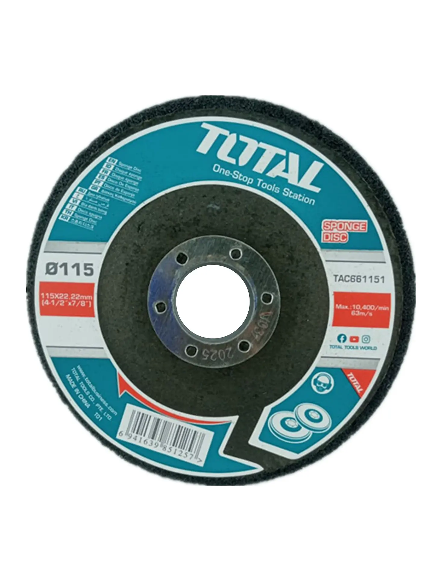 Disco De Esponja 115mm Pulir Acero Inox Madera Mármol 5 Unds 1