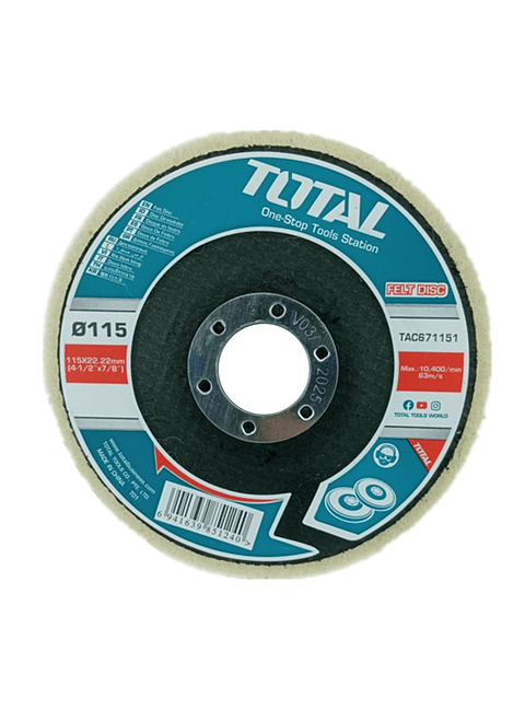 Disco De Fieltro De Lana 4 1/2 115mm Total