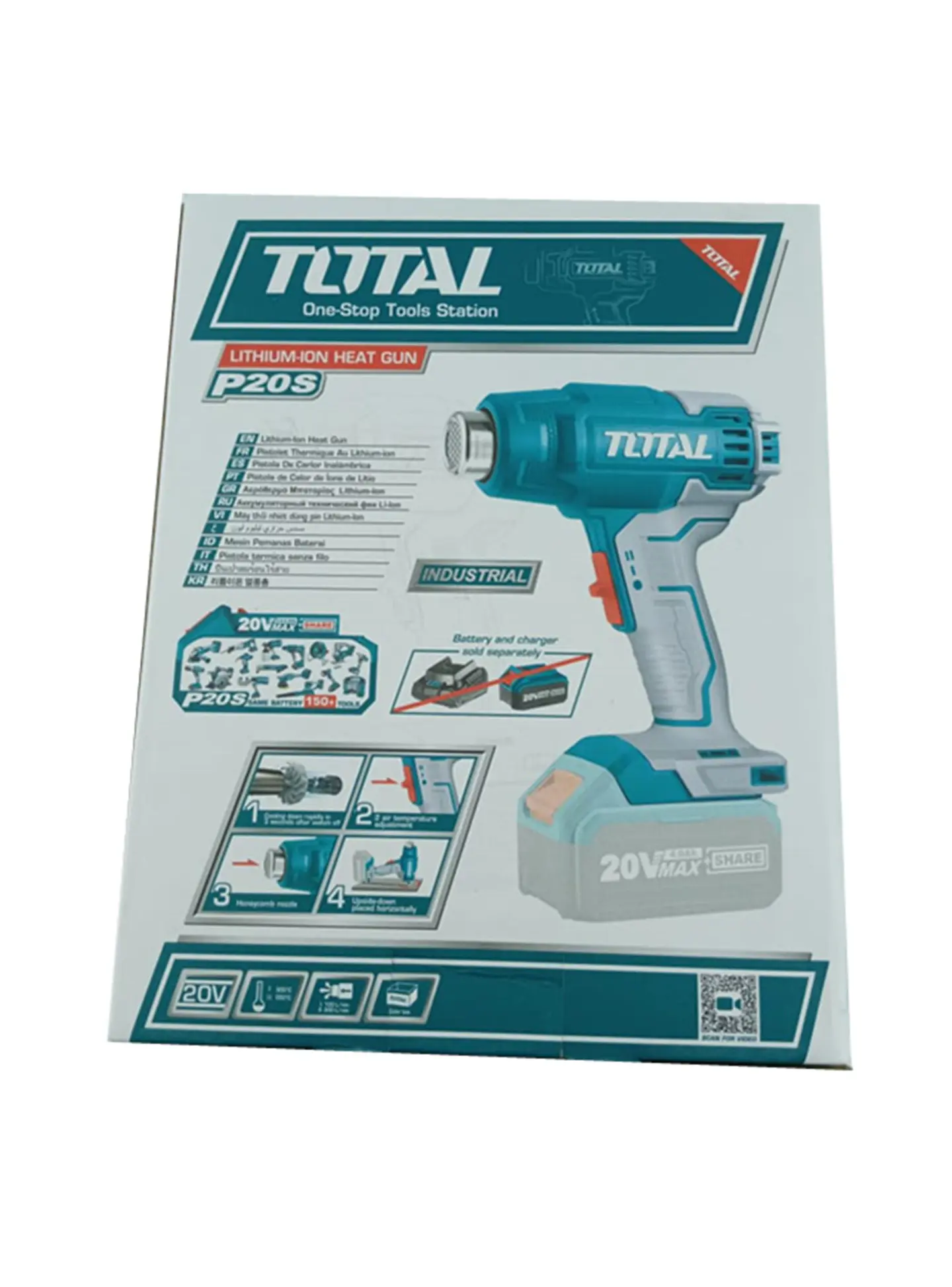 Pistola De Calor Inalámbrica 20v Bat+ Carg Total Tbli2002 2