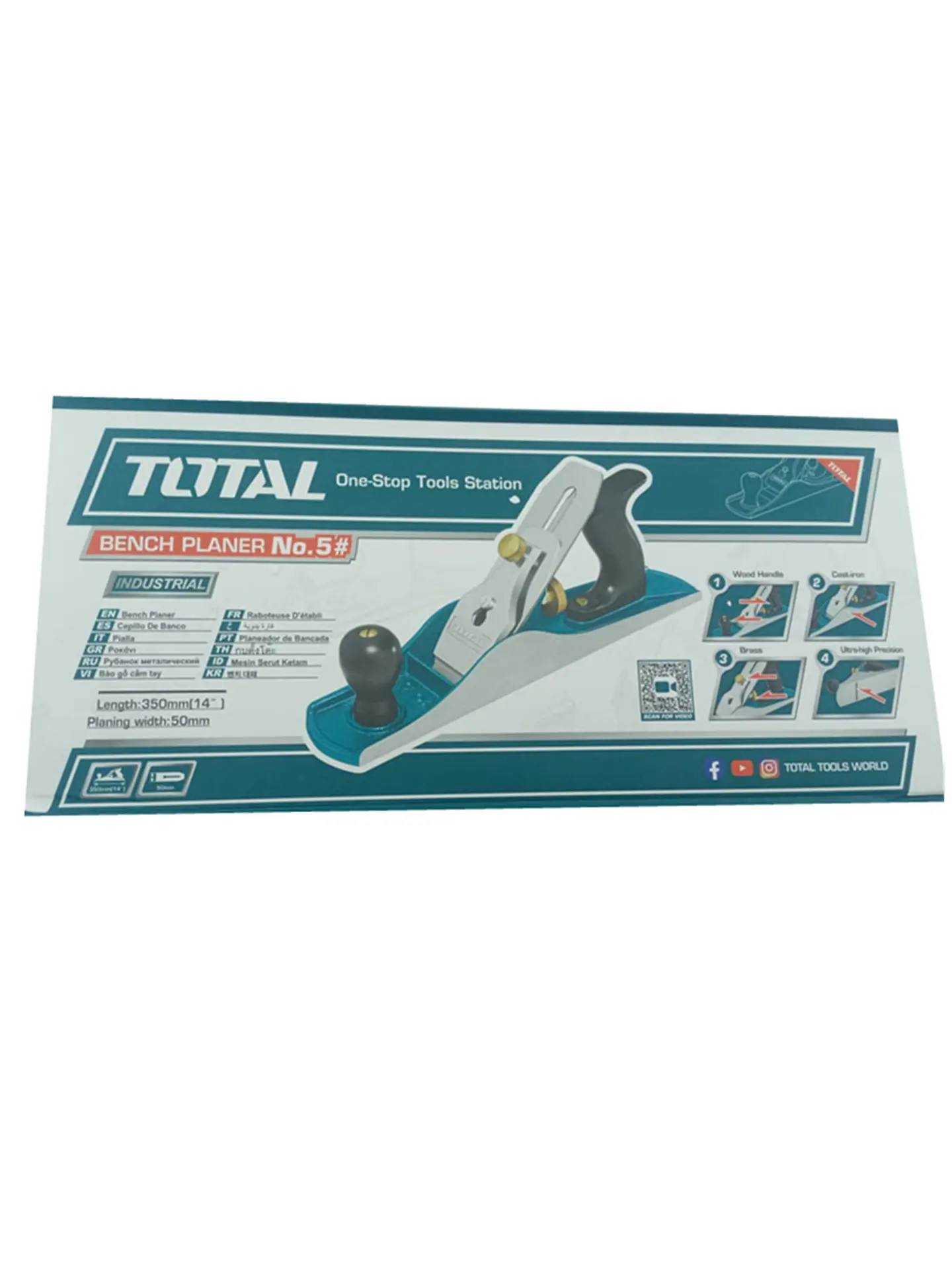 Cepillo Carpintero Manual Para Madera N° 5 Total Thtp0205 2