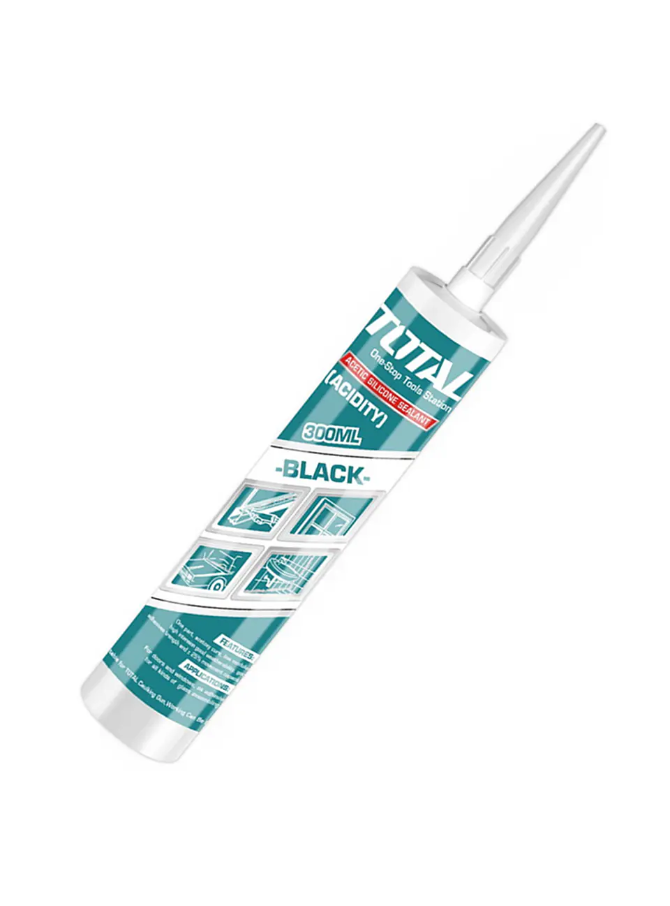 Silicona Sellante Cartucho 300 Ml Color Negro Total 2