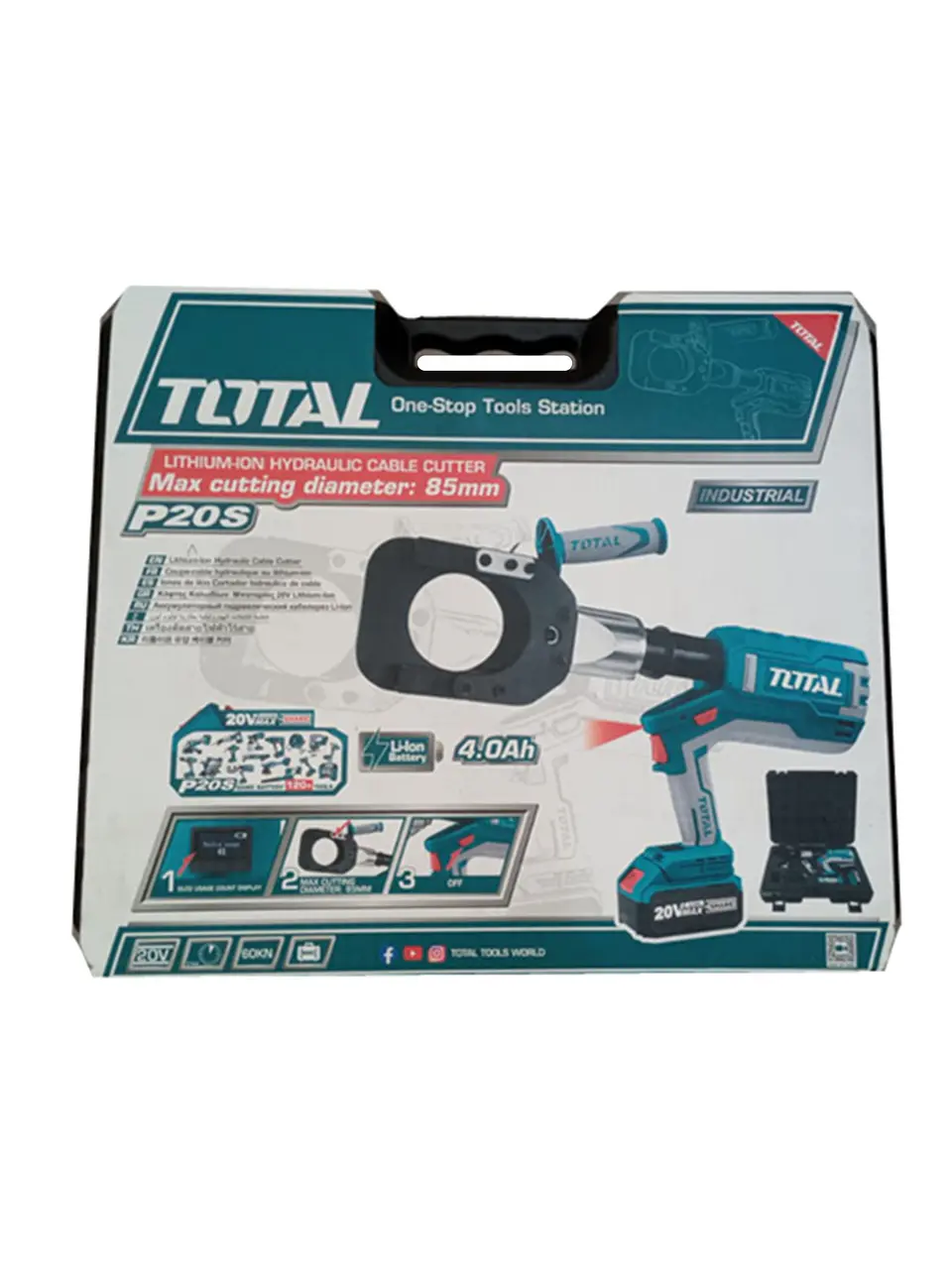 Cortador Corta Cables Hidráulico 20v Bat+ Carg Total 3