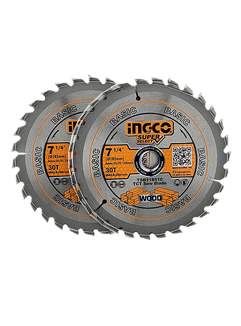Pack 2 Hoja Disco Sierra Circular 7 1/4 30 Dientes Ingco