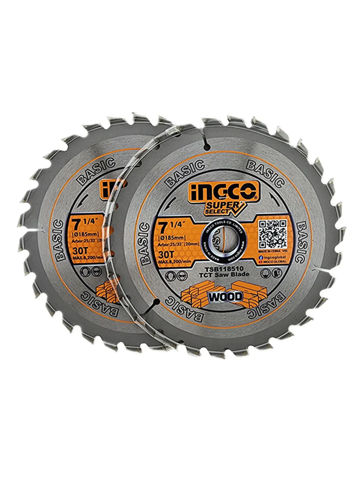 Pack 2 Hoja Disco Sierra Circular 7 1/4 30 Dientes Ingco 1