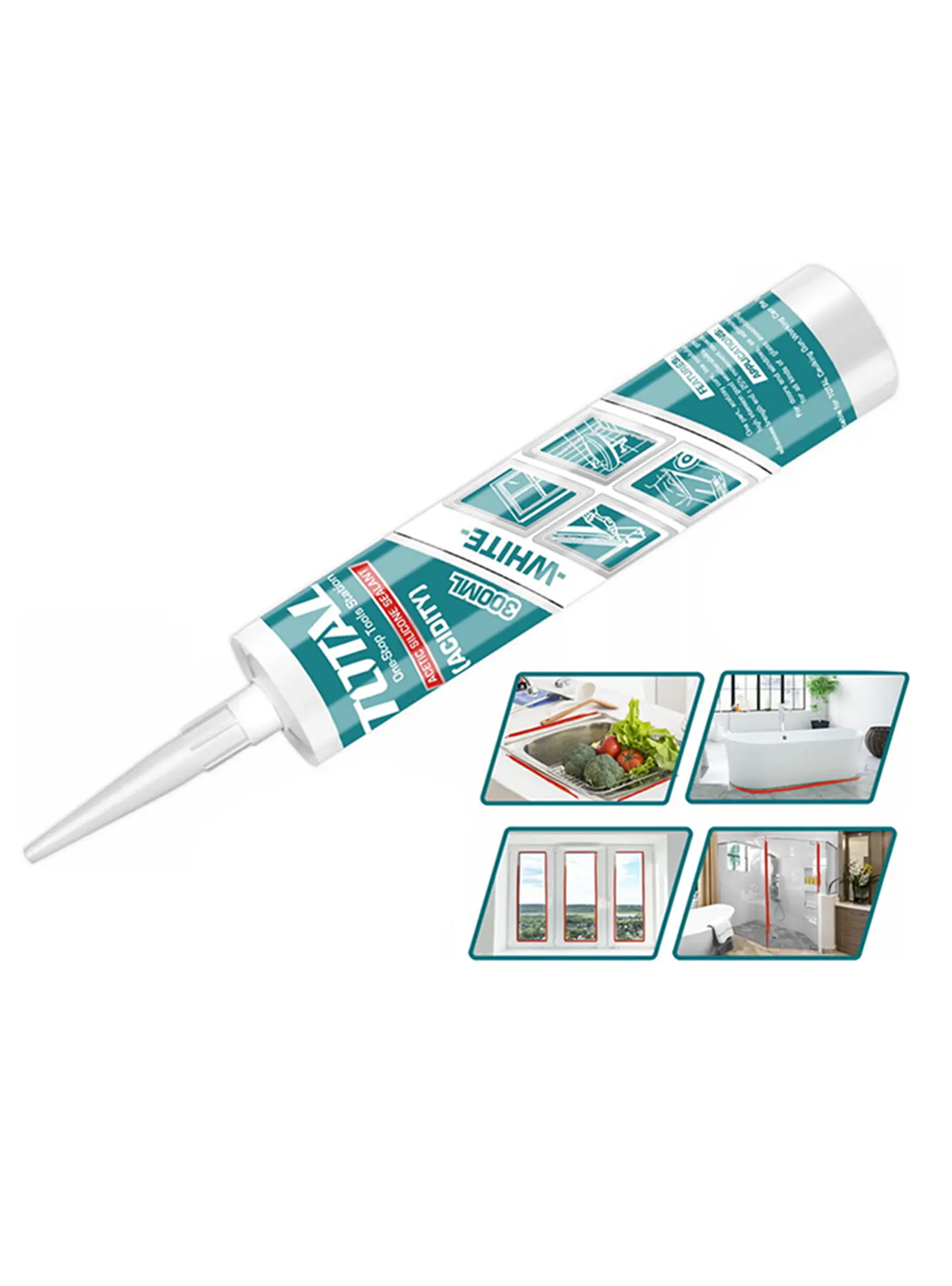 Silicona Sellante Cartucho 300 Ml Color Blanco Total 4