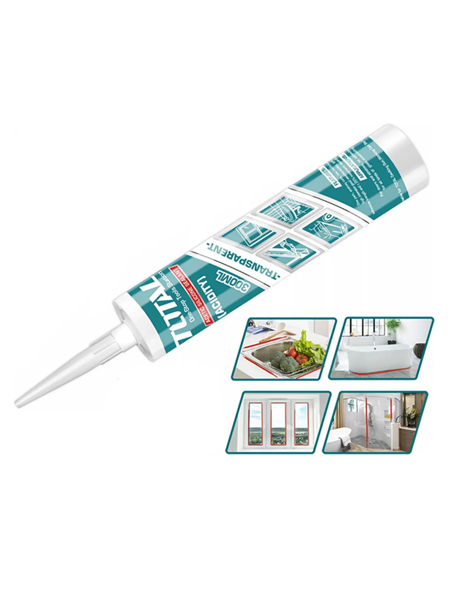 Silicona Sellante Cartucho 300 Ml Color Transparente Total 4