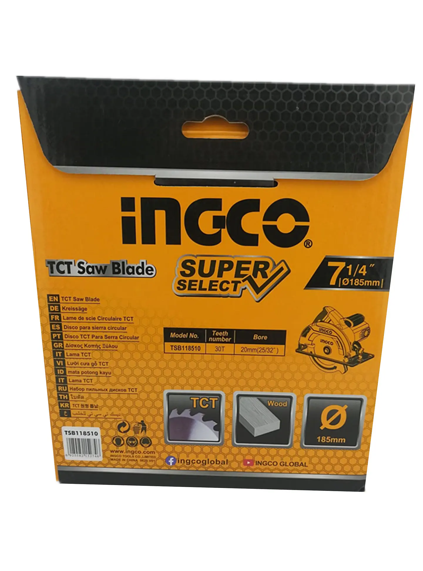 Pack 2 Hoja Disco Sierra Circular 7 1/4 30 Dientes Ingco 3