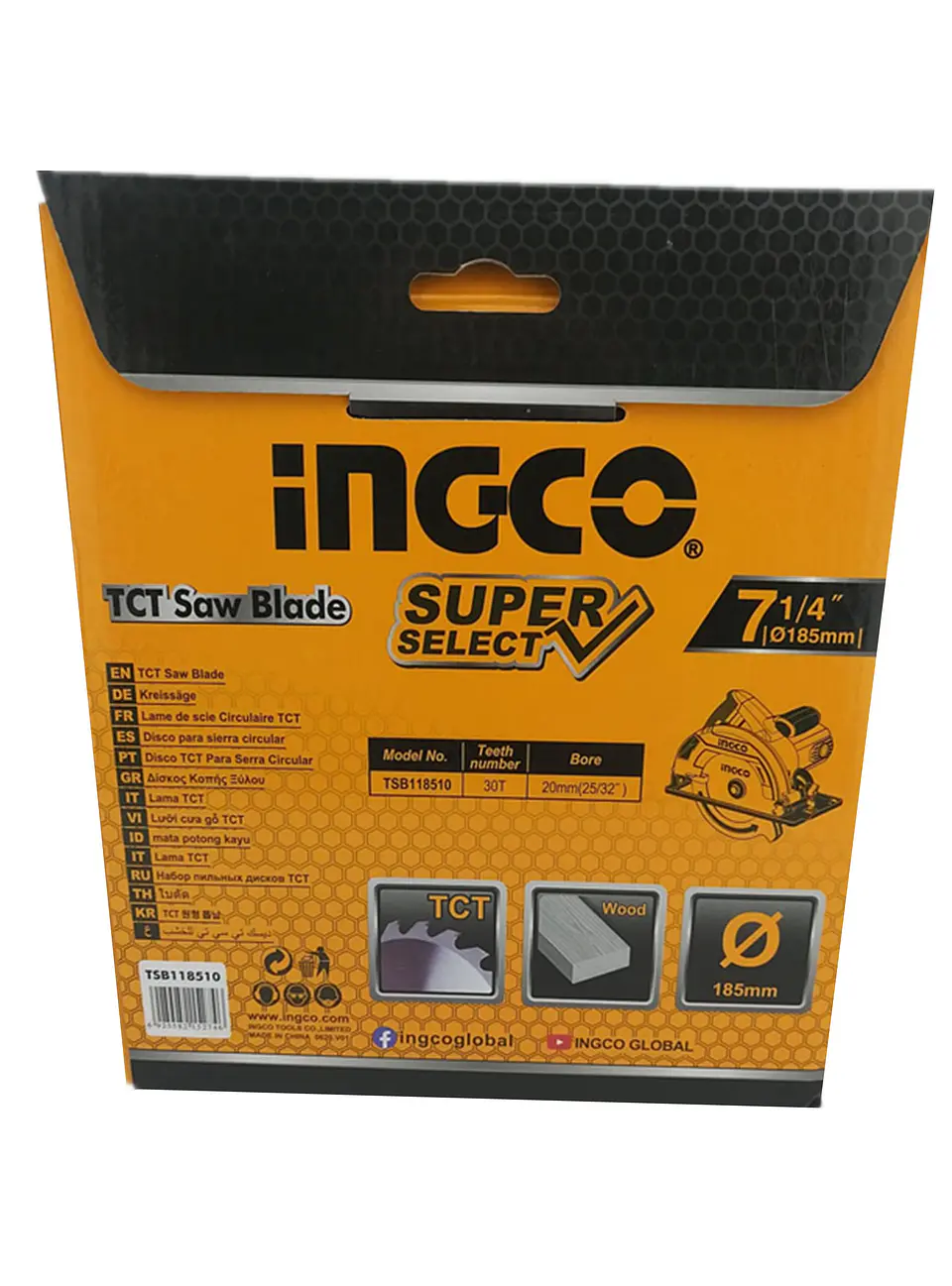 Pack 2 Hoja Disco Sierra Circular 7 1/4 30 Dientes Ingco 3