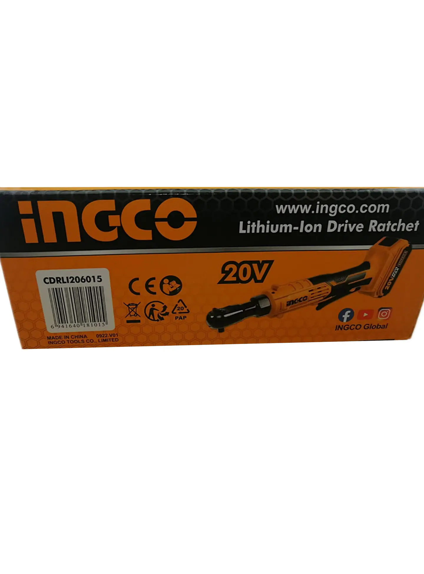 Llave Chicharra 3/8 Inalambrica 20v Bateria + Cargador Ingco 3